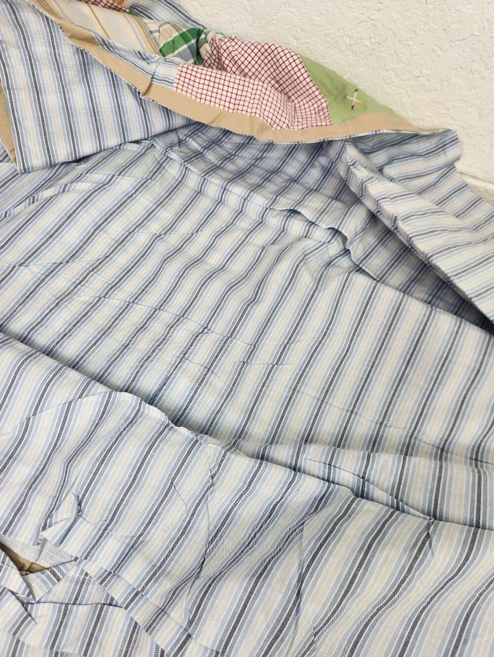 Pottery Barn Teen Golf Patchwork Duvet Cover Twin Colorful NOS*Flaw* Faded Spots